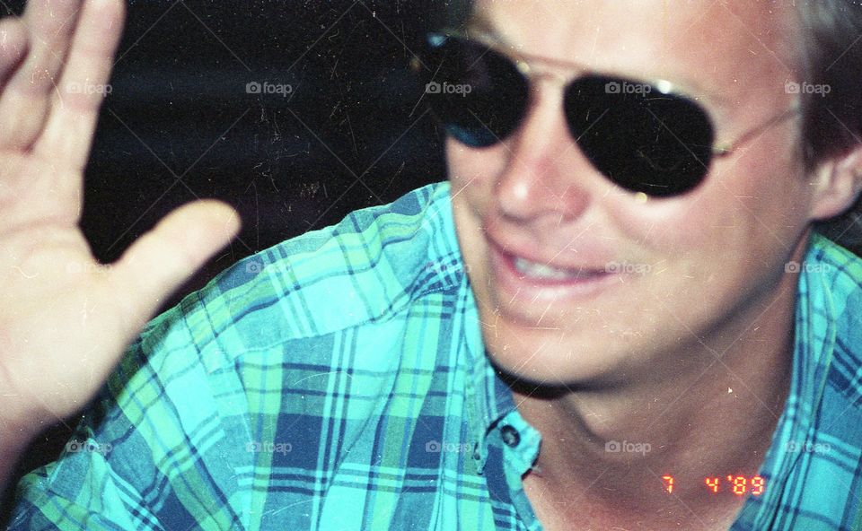 close up male sunglasses portrait
