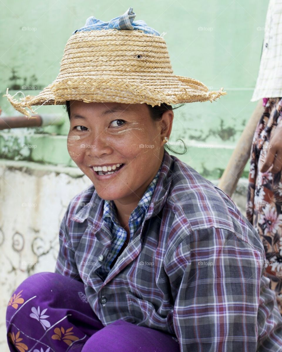 Farm woman with a smile