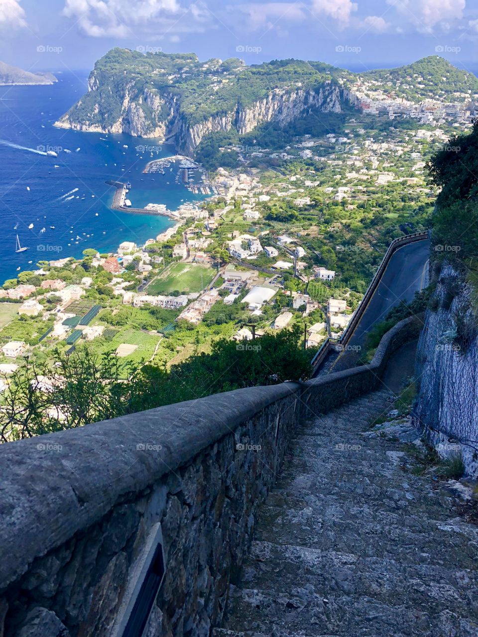 Beautiful view of Capri from the Scala Fenicia 