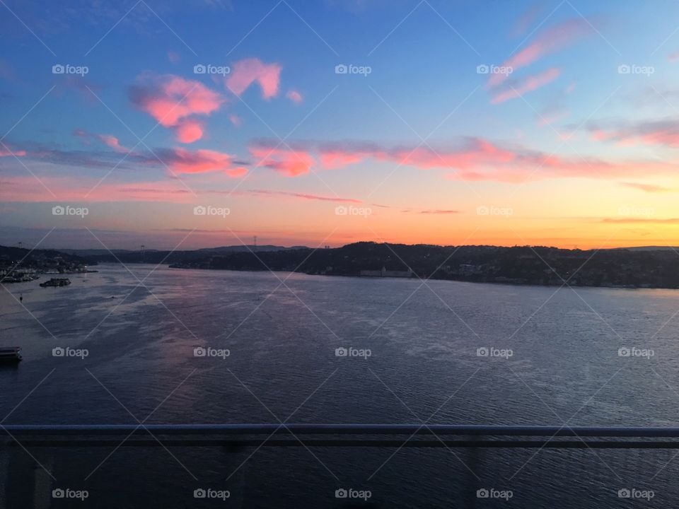 Landscape, Water, Lake, Sunset, Sea
