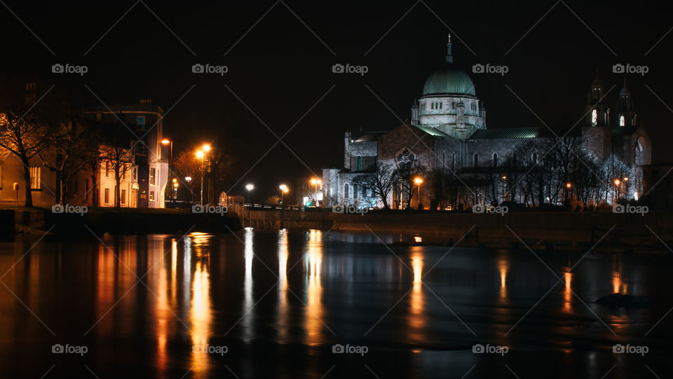 Galway cathedral by night