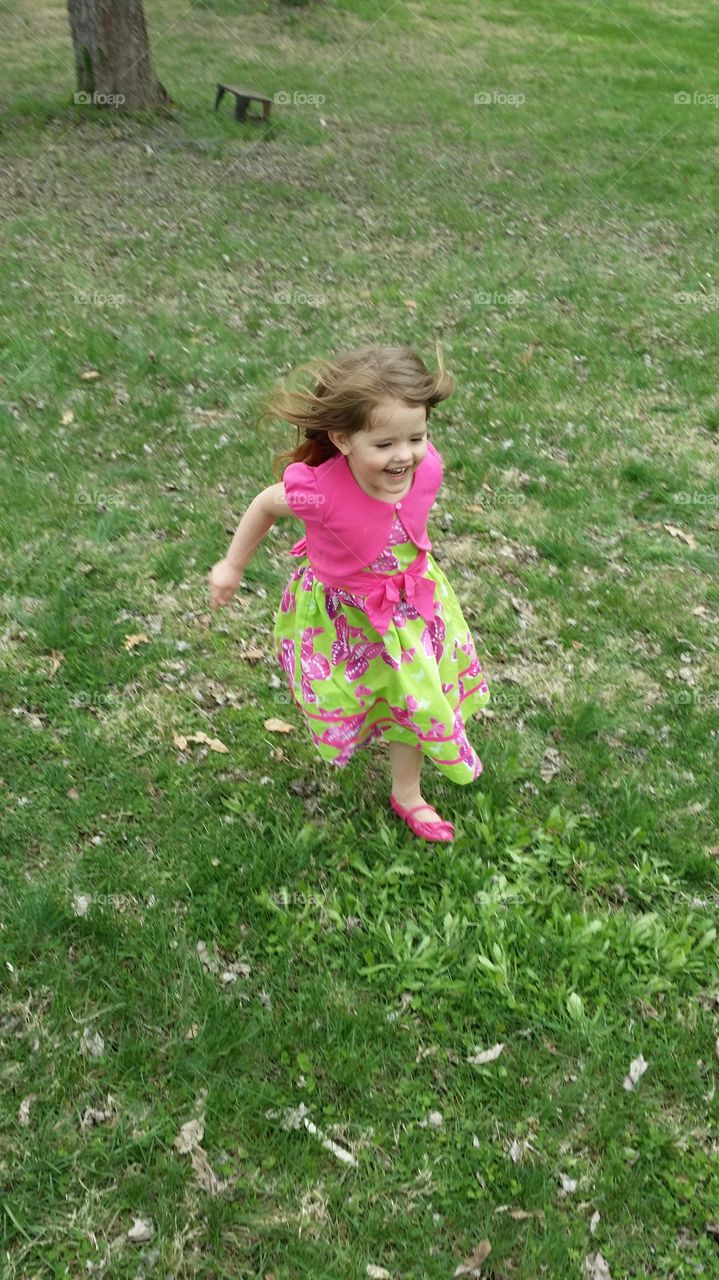 Running Girl. My daughter running on Easter