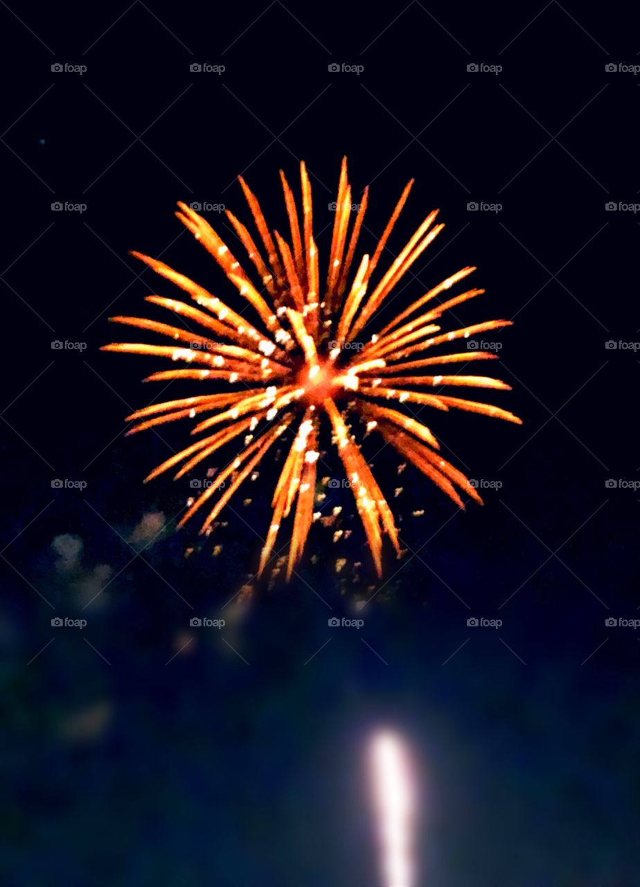Fireworks light the night sky