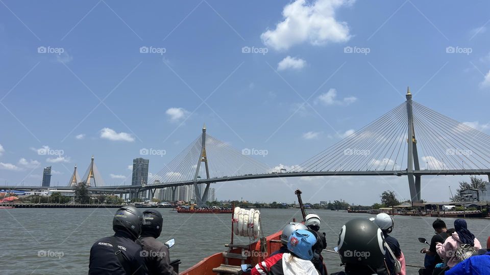 Pontoon across the Chao Phraya River, Thailand