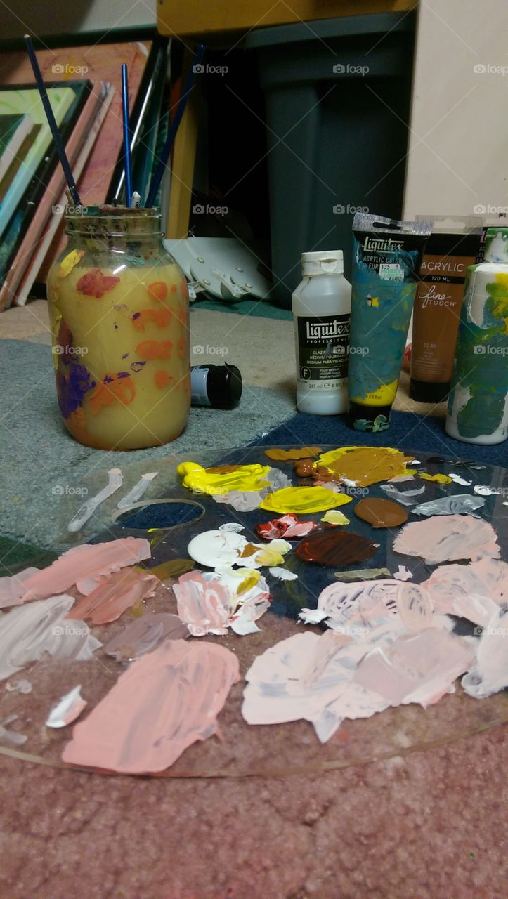 No Person, Creativity, Painting, Messy, Container
