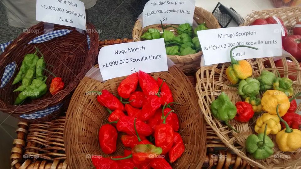 hot peppers at the local "Farmers market"