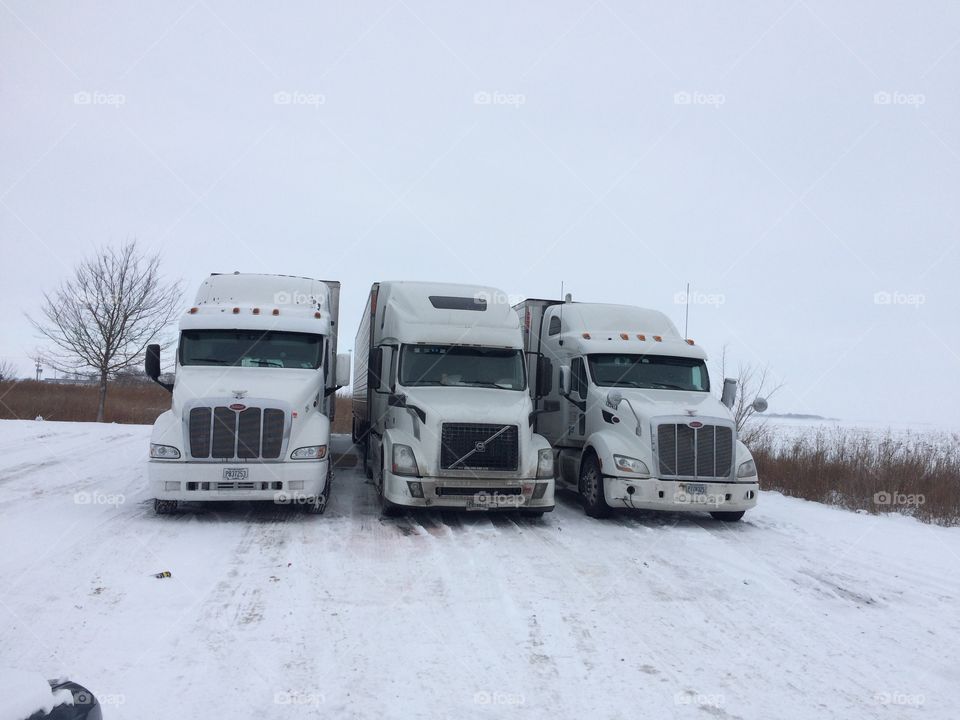 Volvo  with Peterbilt bodyguards! 