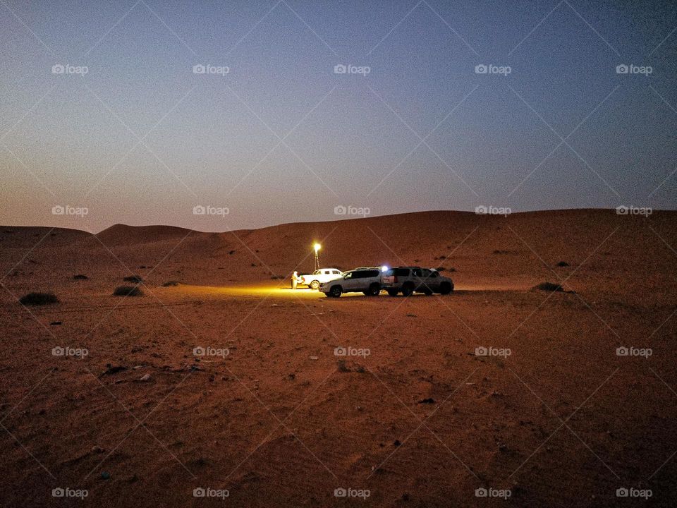 The evening trip in the charming desert