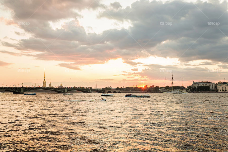 Neva river in Saint-Petersburg 