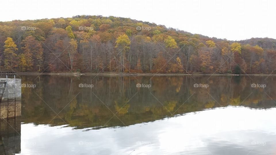 Fall camping lake