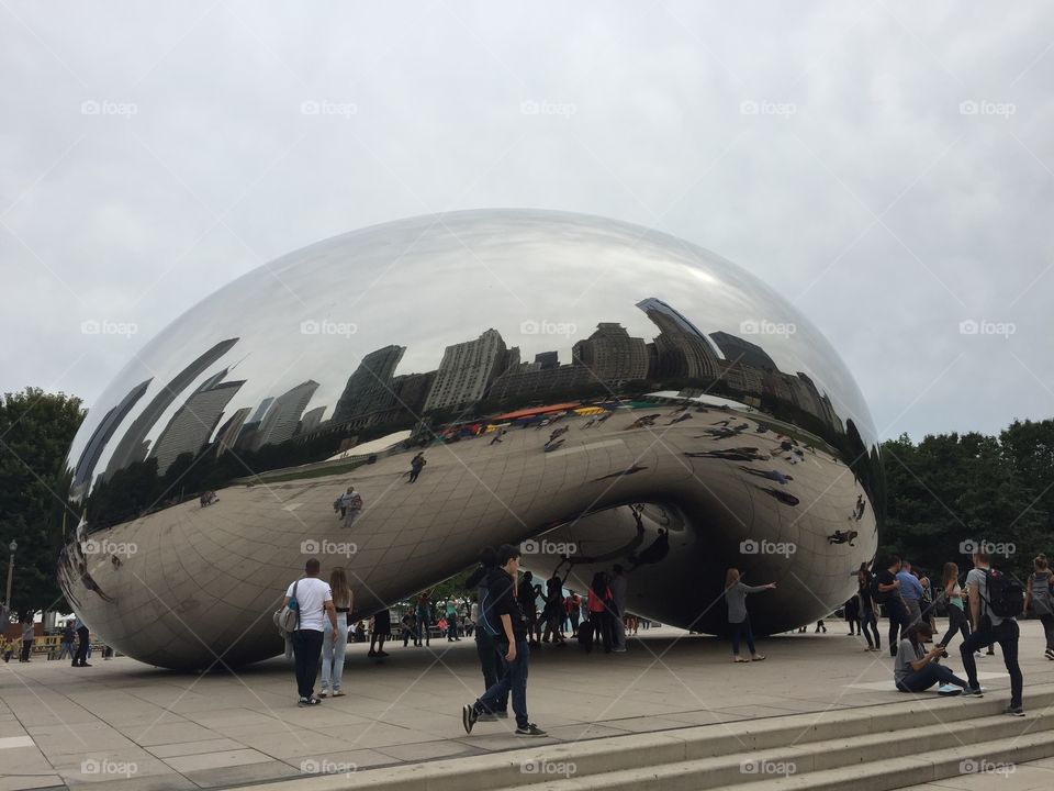 Walking by the Chicago bean