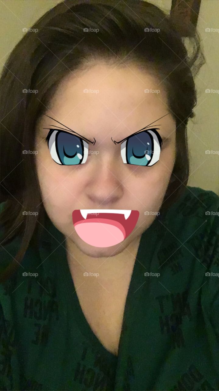 Even though I’m not an avid anime fan, I just could not resist playing with this filter! The overly-large, cartoonish eyes, and the super expressive mouths are so much fun! If you’re wondering, Sword Art Online is my favorite.