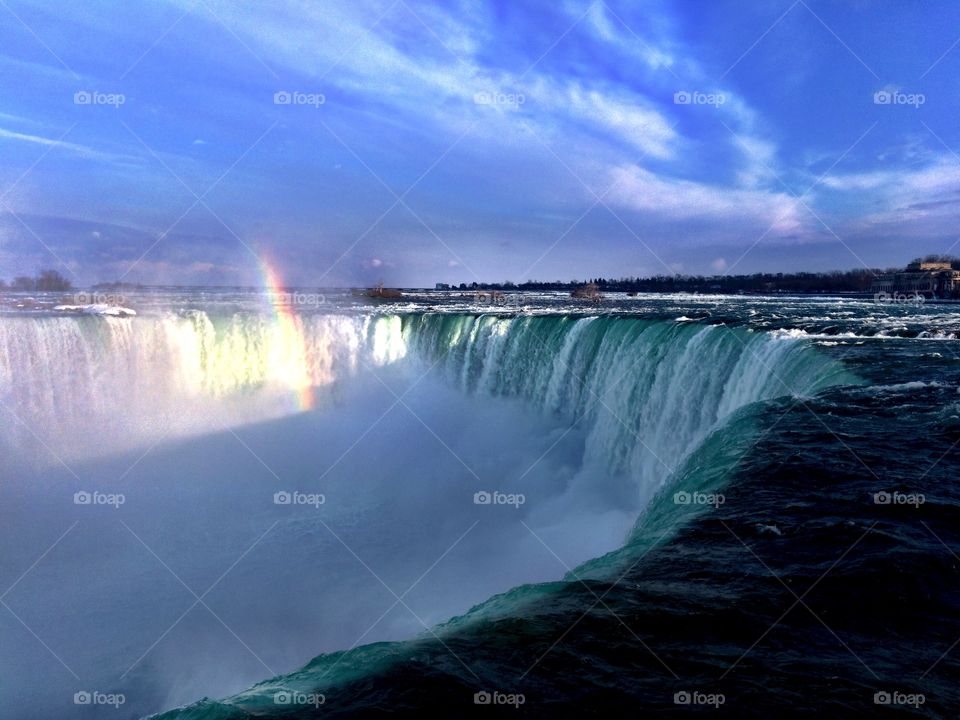 Waterfall and rainbow