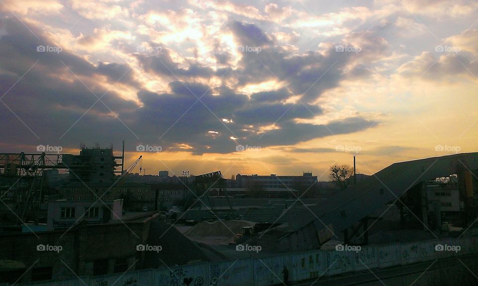 rays of the sun breaking through the clouds