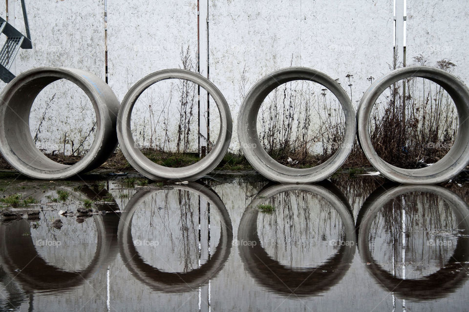 Found some concrete tubes at a construction site that gave a nice