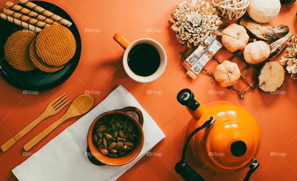 A fall setup flatlay