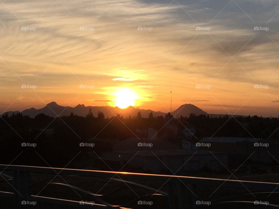 Sunset over the Sutter Buttes