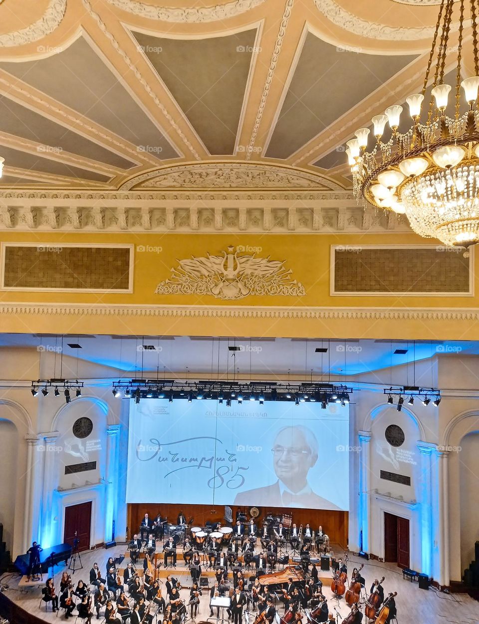 Concert in the hall of Yerevan State Opera and Ballet Theater.  On the occasion of the 85th birthday of composer Tigran Mansuryan