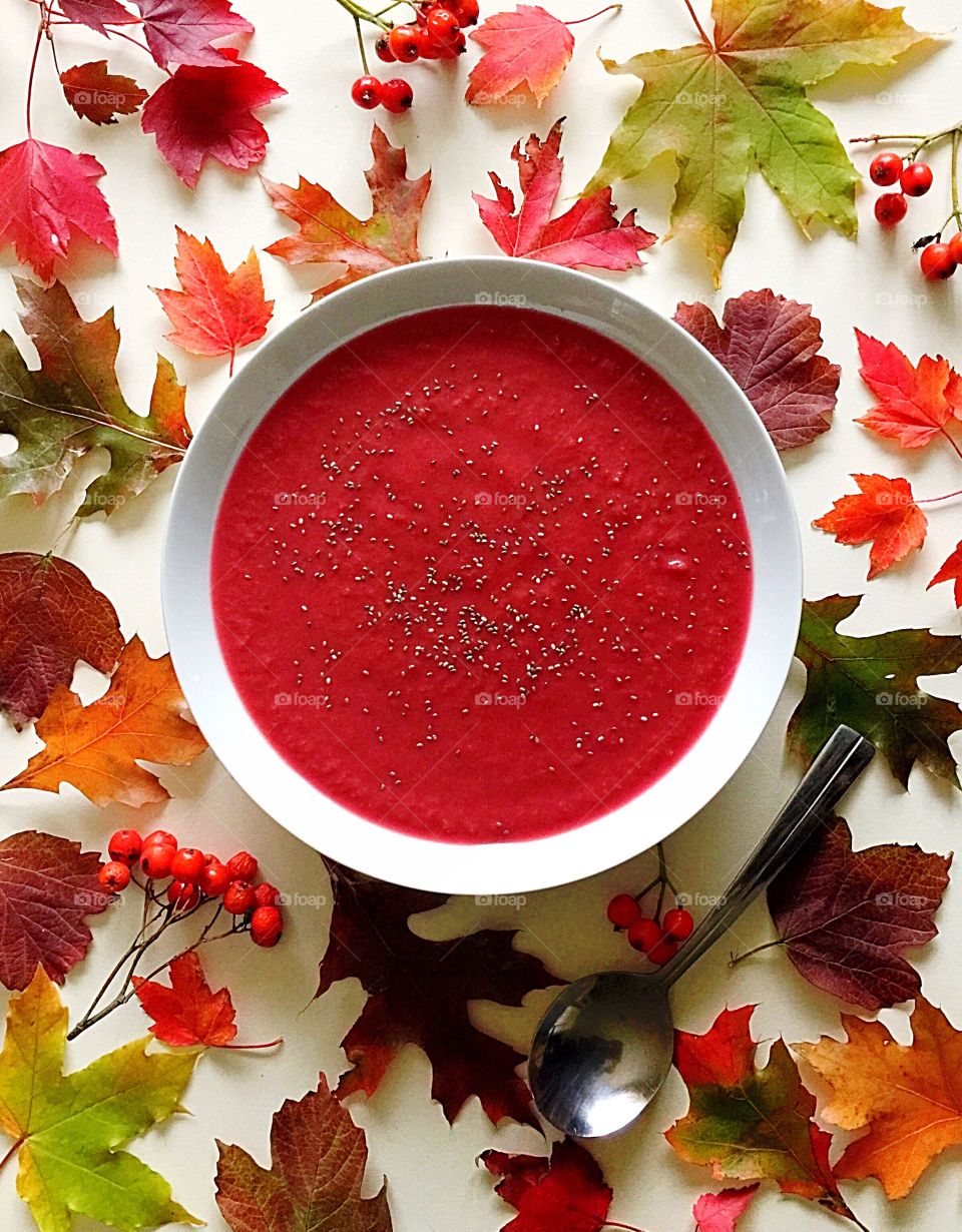 Beetroot and pomegranate soup