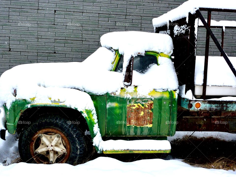 Snow Covered Truck