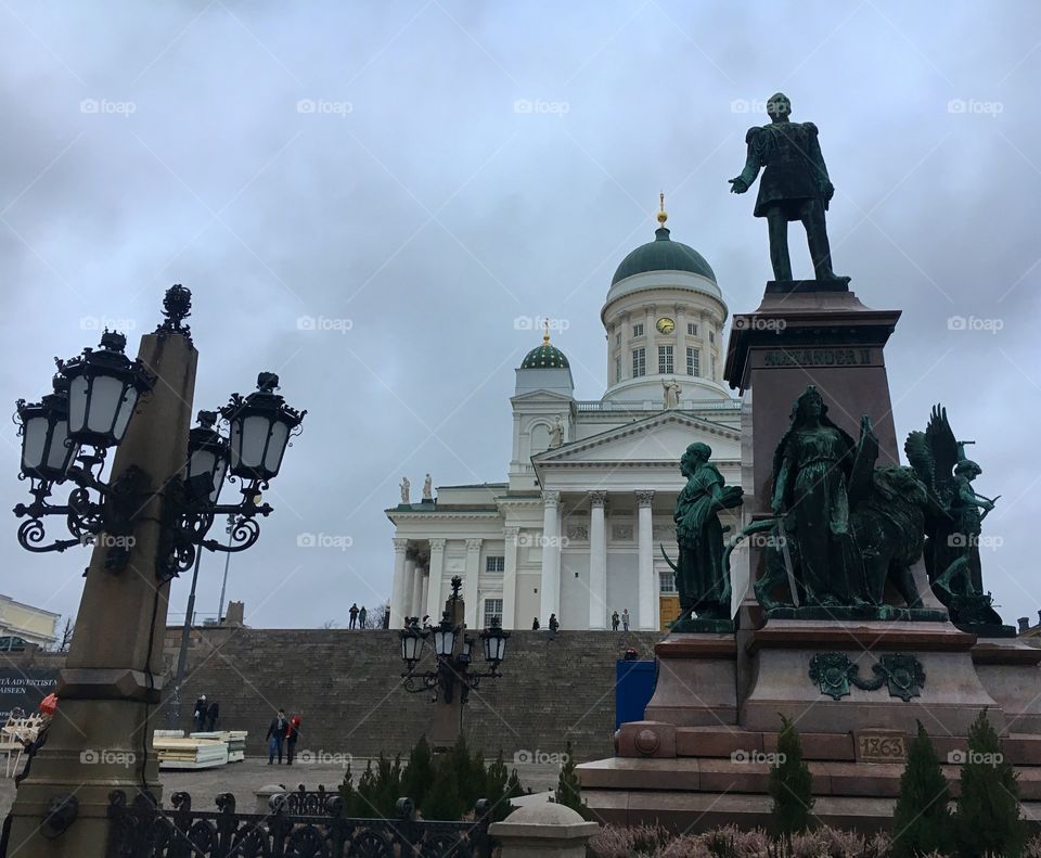 Helsinki cathedral, senate square in Finland 