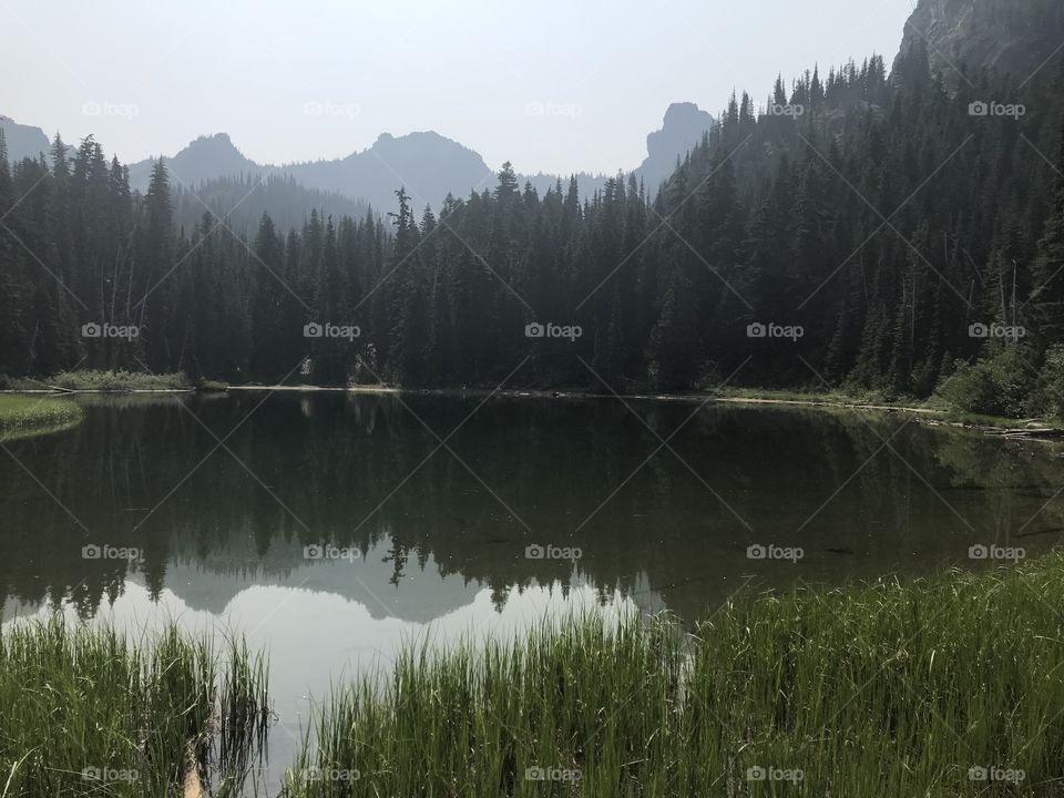 Mountain lake, cool air, silence. 