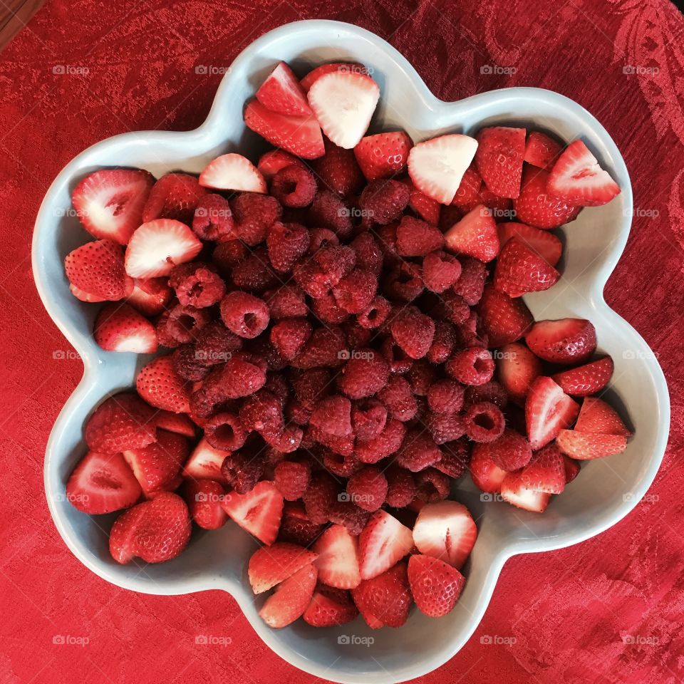 High angle view of fruit bowl