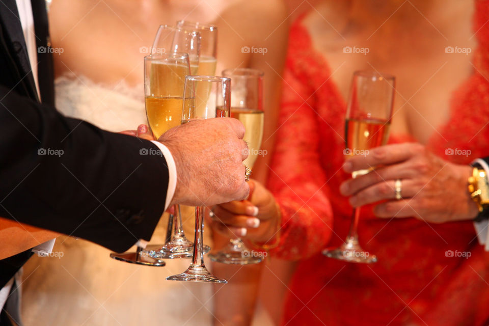 People having a toast with champagne