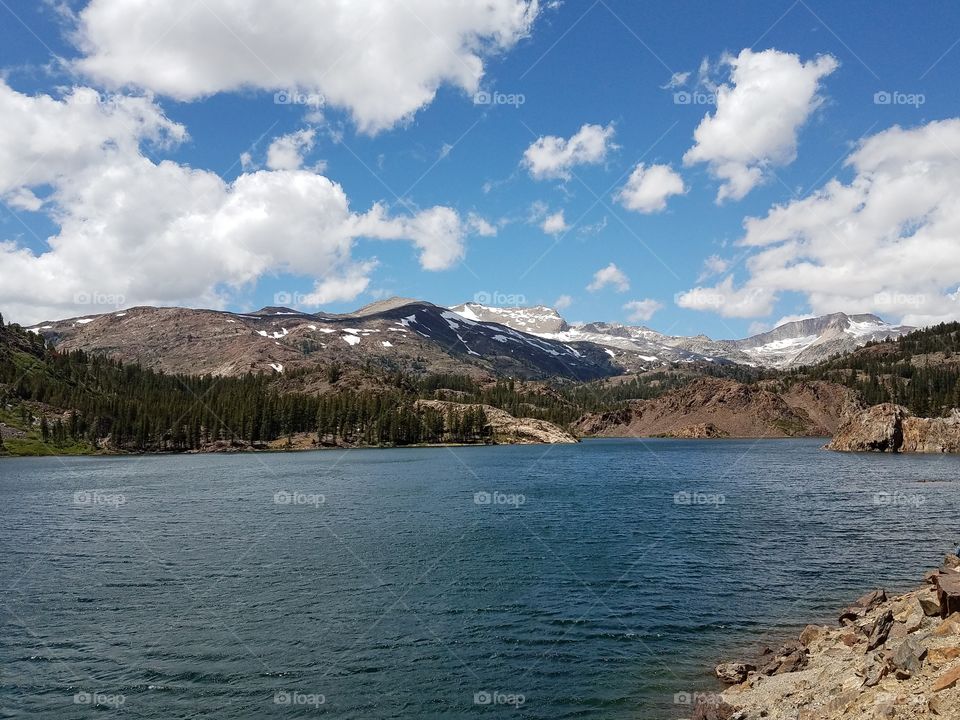 June Lake with vista of snowcapped Sierras