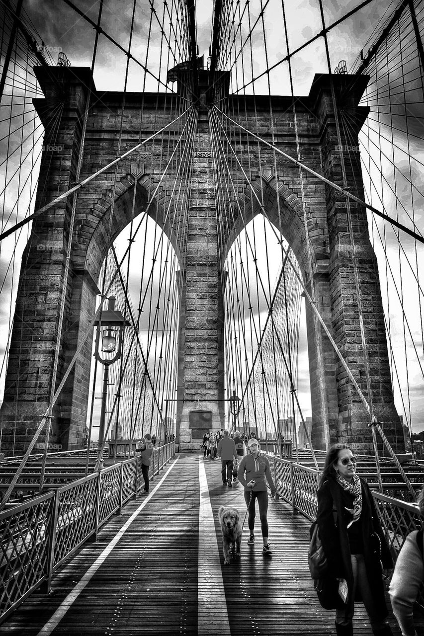 Taking a Walk at the Brooklyn bridge
