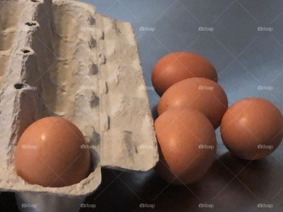 Eggs with carton