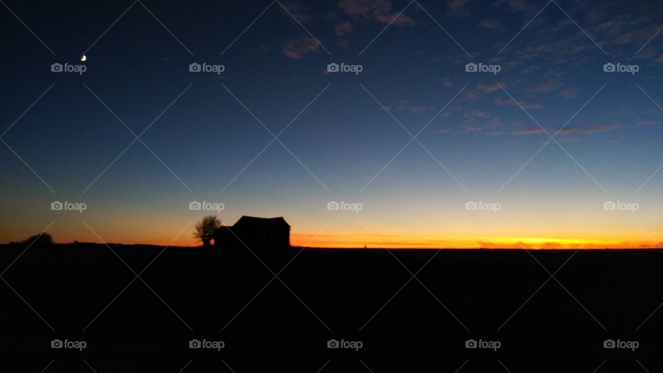 Prairie Sunset Silhouette