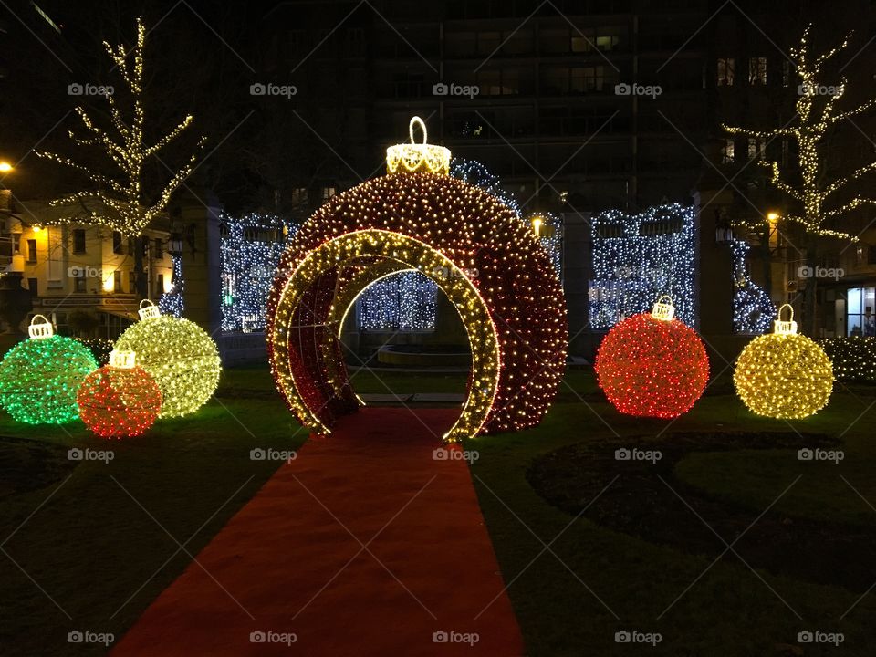 Christmas light display in Ostend, Belgium 