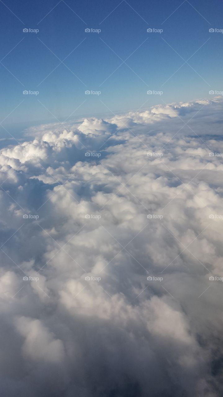 cloud view. airplane window seat