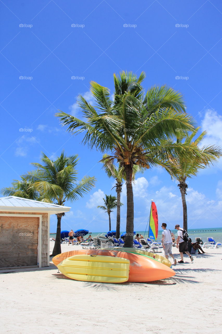 Colorful boats at the beach 