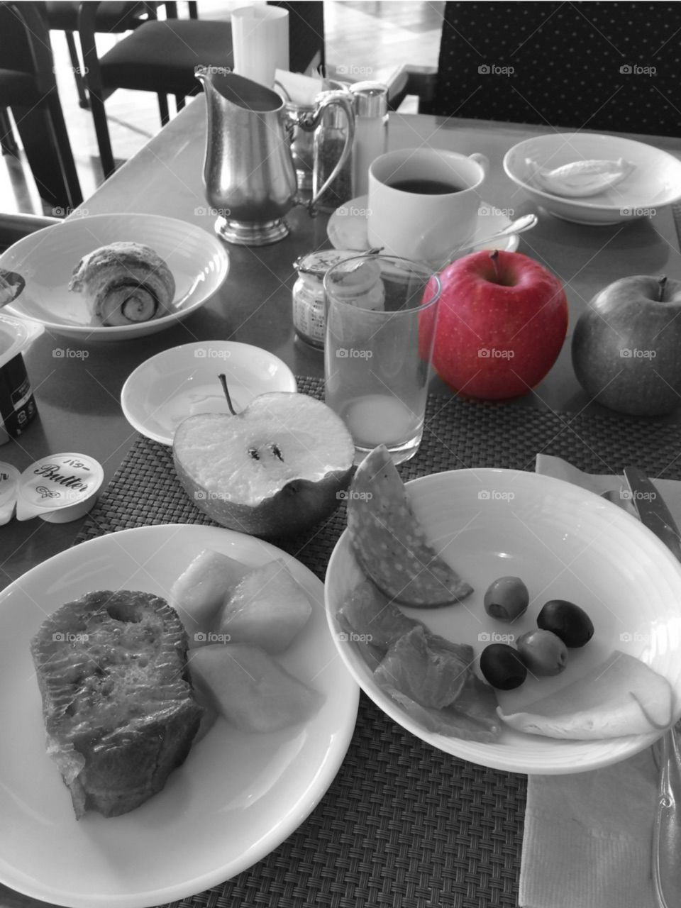 Apple at a breakfast. 