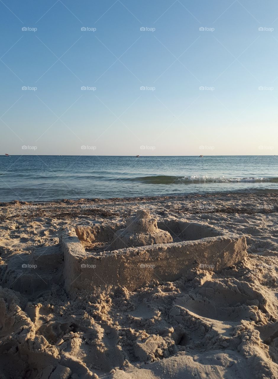 Sand castle at the beach