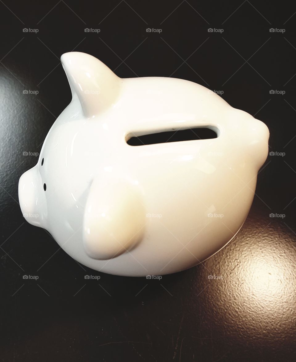 White Piggy Bank - View from Top