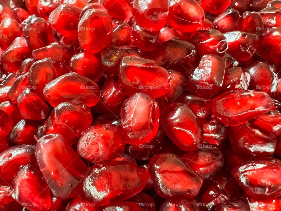 Pomegranate seeds looking very juicy.