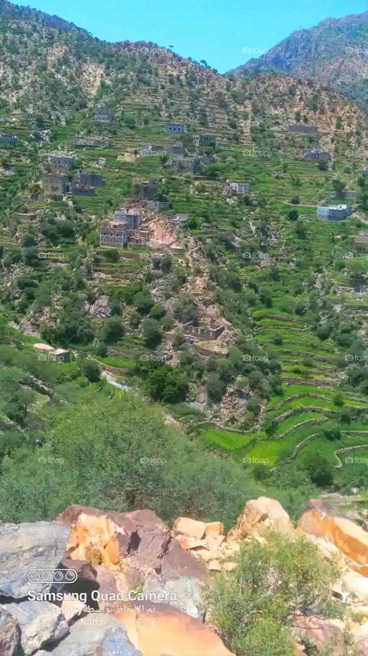 Glory be to God, the magnificent and picturesque view and the natural green trees are a view that is nothing more wonderful than it