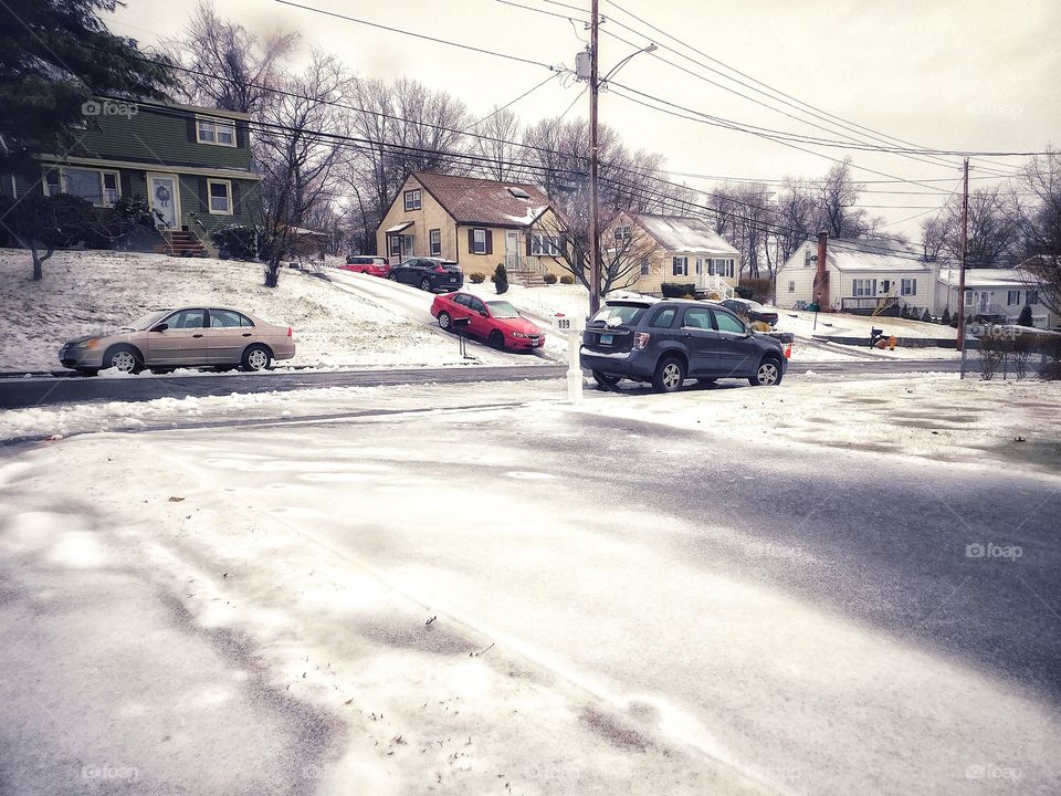 Freezing rain icing over the neighbourhood..