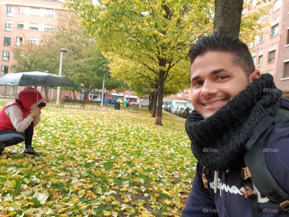 Selfie#autumn#leaves#trees#nature#human#smile