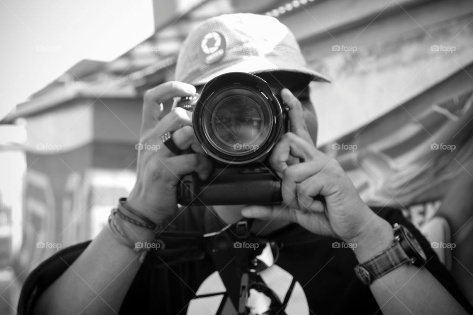 A friend of mine tried to take a picture of me with that unique camera style that made me laugh a little bit