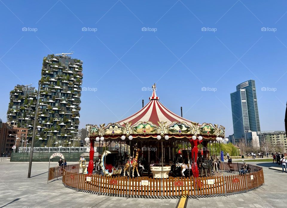 The Carousel in the city