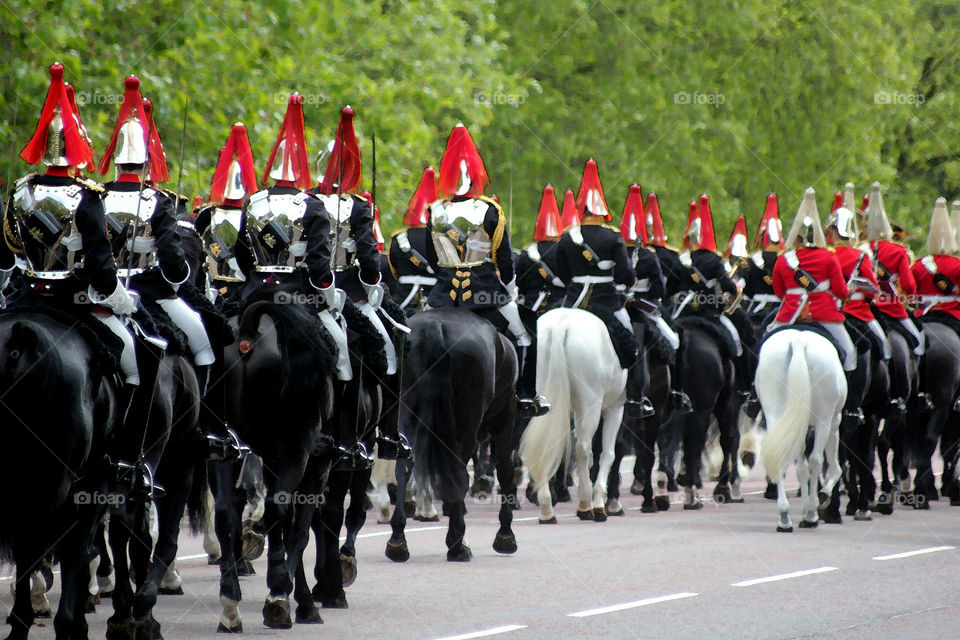 Trooping of The Colour watercolour effect London England 