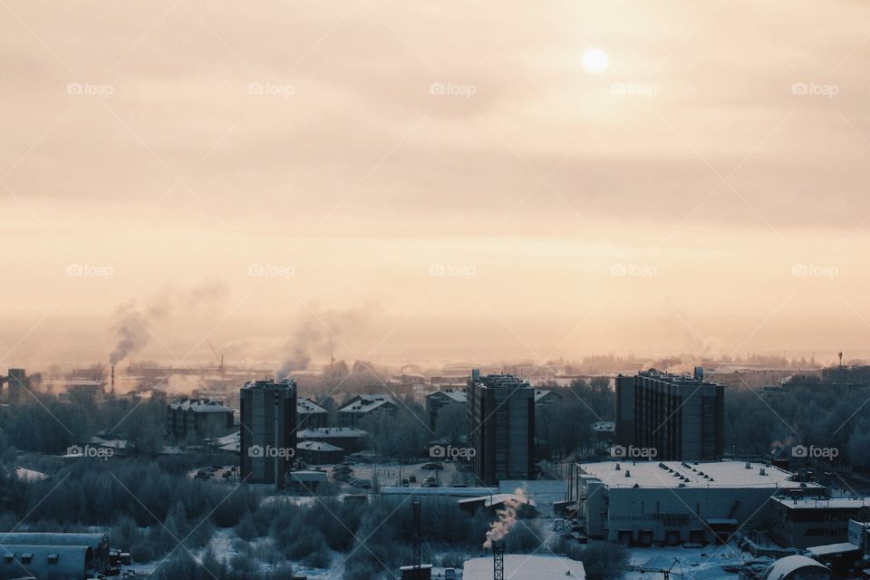 North city. Winter in Russian North