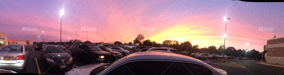 Sunset in the parking lot