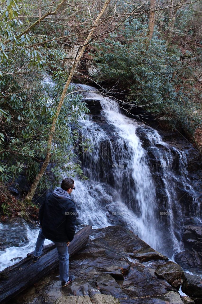 Overlooking the falls