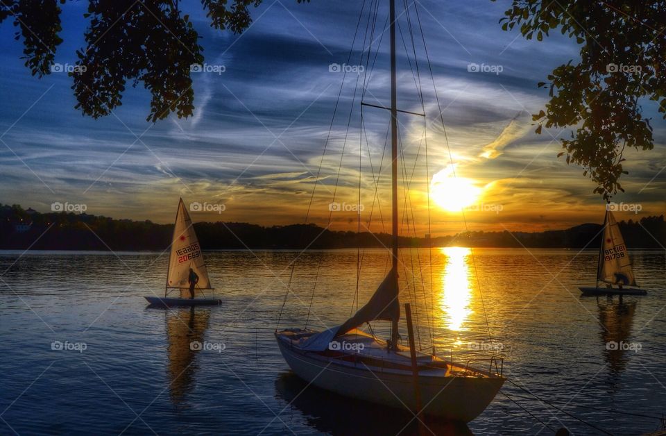 Sailing in the sunset. Sailing in the sunset