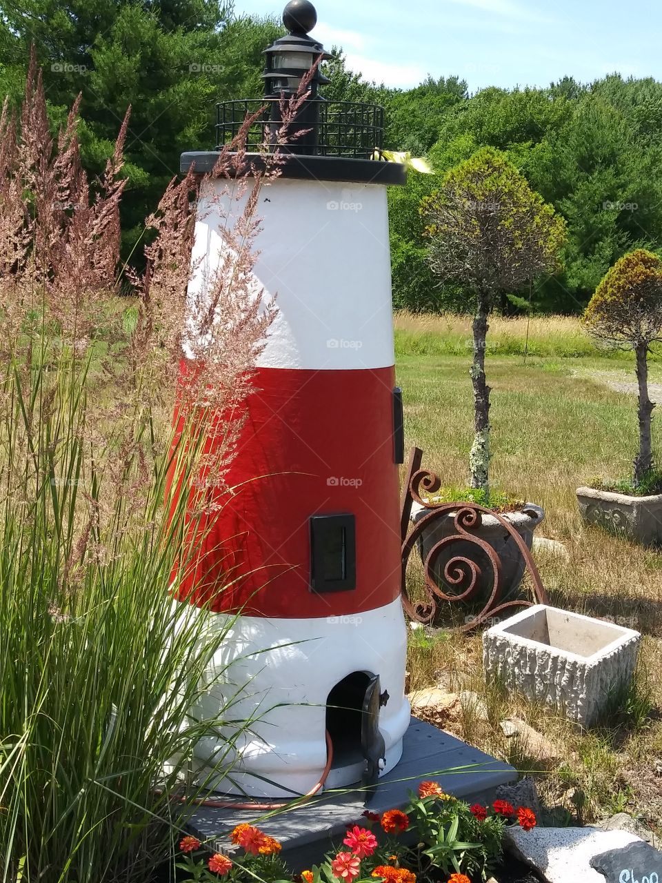 lighthouse in garden